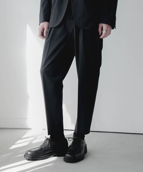 WASHABLE SUMMER WOOL TAPERED TROUSERS