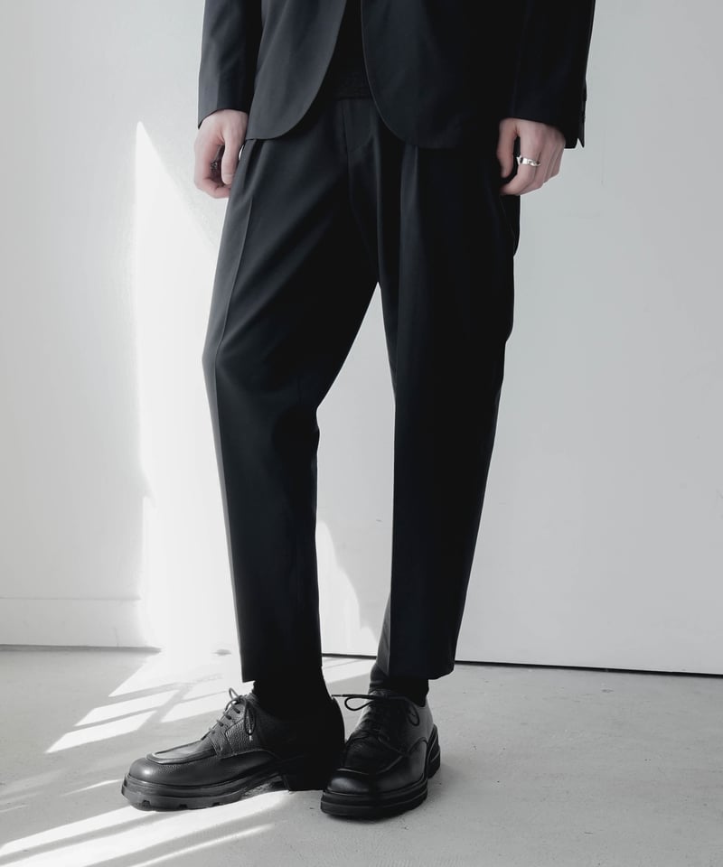 WASHABLE SUMMER WOOL TAPERED TROUSERS | CTHY