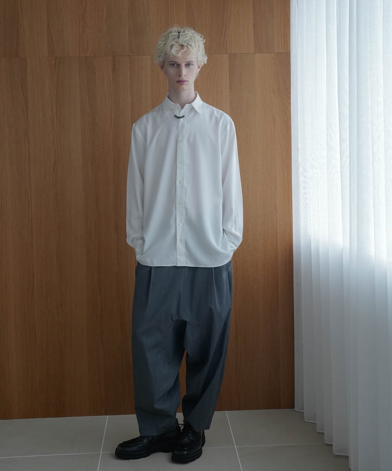 LUXURY MATERIAL BISHU WOOL WIDE SAROUEL SLACKS