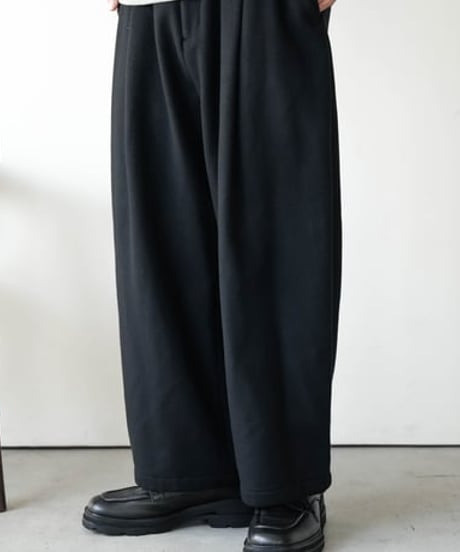 LUXURY MATERIAL WIDE CURVE TROUSERS by Super140’s Jackal WOOL