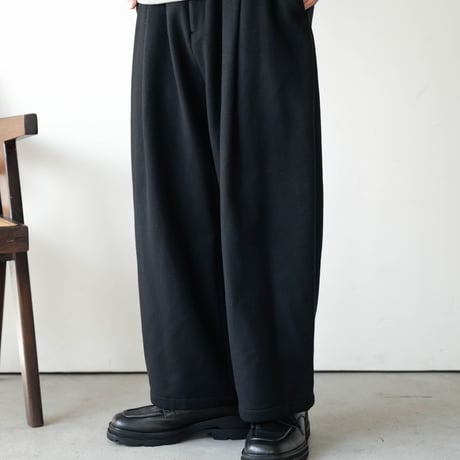 LUXURY MATERIAL WIDE CURVE TROUSERS by Super140