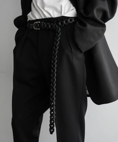 LUXURY MATERIAL CHAIN LONG BUTTERO LEATHER BELT