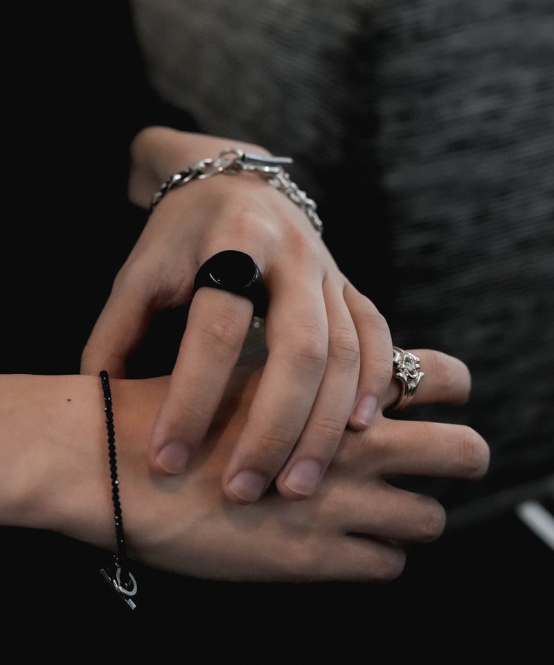 LUXURY MATERIAL ALL STONE RING by BLACK AGATE |