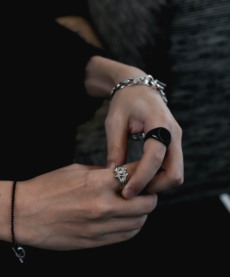 LUXURY MATERIAL ALL STONE RING by BLACK AGATE |