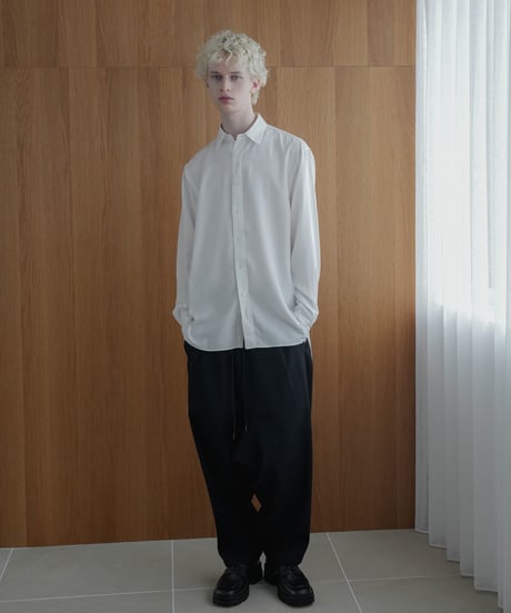 LUXURY MATERIAL BISHU WOOL WIDE SAROUEL SLACKS