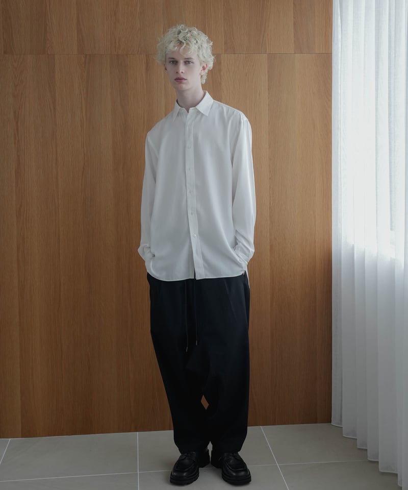 LUXURY MATERIAL BISHU WOOL WIDE SAROUEL SLACKS
