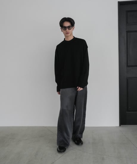 LUXURY MATERIAL SUVIN PLATINUM LONG SLEEVE MOCKNECK CUTSEW