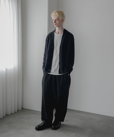 FOX SILK WOOL SHAGGY KNIT CARDIGAN
