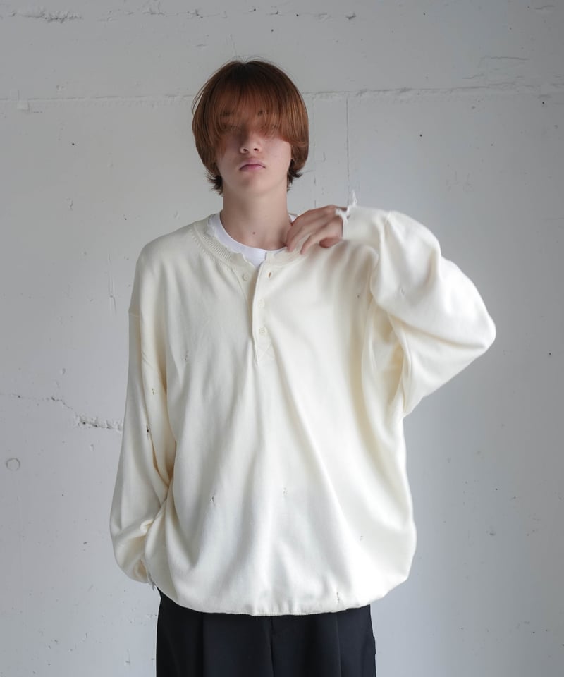 CTHY + mill】CRASH HENLEY NECK KNIT | CTHY CTHY + mill】CRASH HENLEY NECK KNIT | CTHY