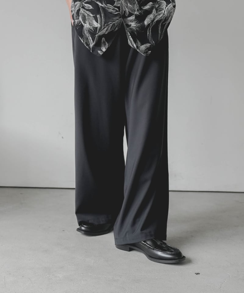 【CTHY】フランネル　ウール　ワイド　スラックス WASHABLE SUMMER WOOL SLACKS | CTHY