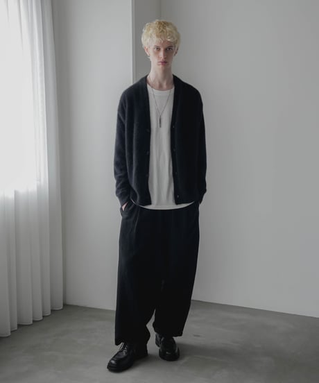 FOX SILK WOOL SHAGGY KNIT CARDIGAN