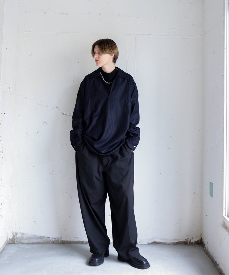 HIGH-END FLANNELANA WOOL SLIT LONG SHIRTS | CTHY 