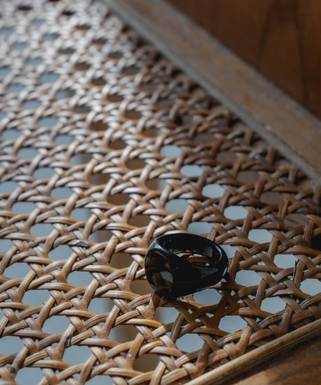 LUXURY MATERIAL ALL STONE RING by BLACK AGATE