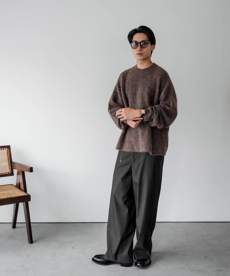 HIGH-END MOCKNECK ALPAKA SHAGGY KNIT | CTHY