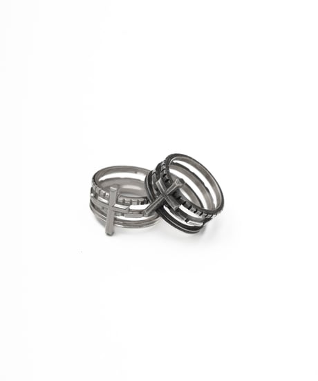 MULTILAYER CROSS RING by artisan
