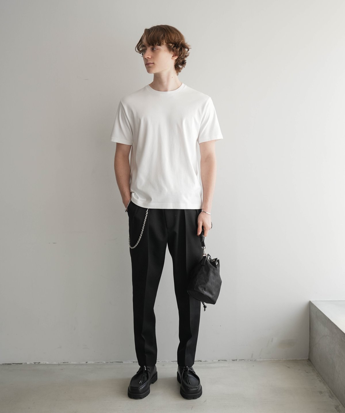 LUXURY MATERIAL JUST-FIT H/S TEE by SUVIN PLAT LUXURY MATERIAL JUST-FIT H/S TEE by SUVIN PLAT