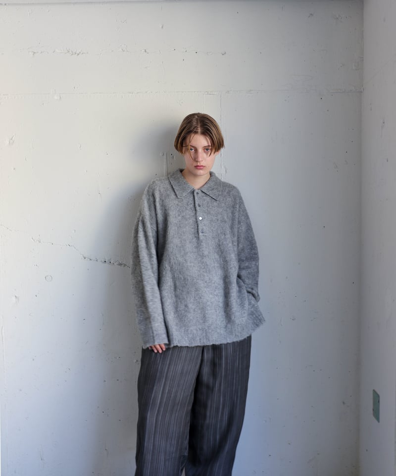 WOOL MOHAIR KNIT POLO SHIRT - ニット/セーター