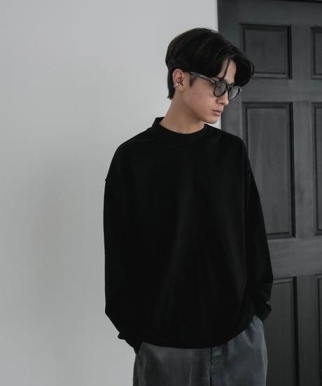 LUXURY MATERIAL SUVIN PLATINUM LONG SLEEVE MOCKNECK CUTSEW
