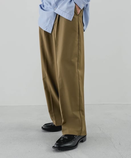 TWILL WIDE TAPERED SLACKS