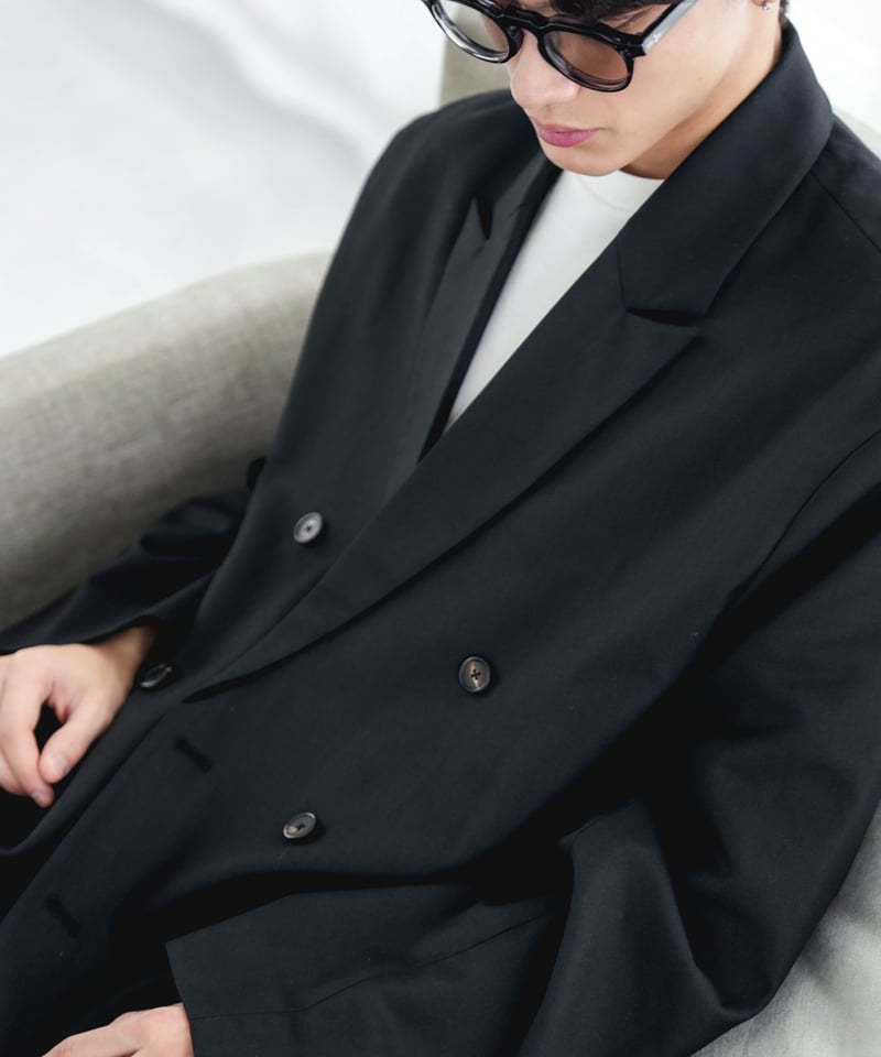 TWILL DOUBLE BREASTED JACKET | CTHY