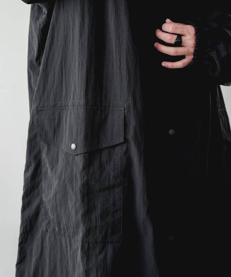 極美品 超高級リモンタナイロンコート 黒 ユニバーサルランゲージ LIMONTA LUXURY MATERIAL HOODED COAT by LIMONTA ITALY FA