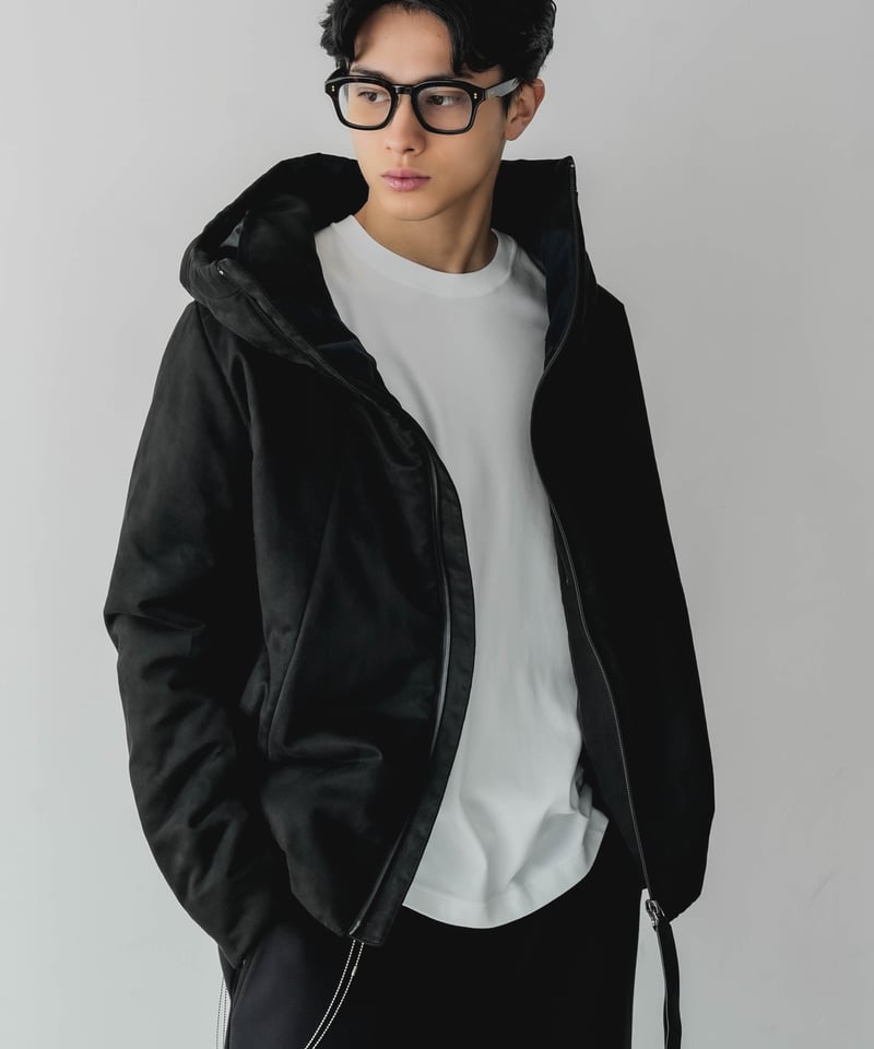 AEROGEL×SEA ISLAND MICROFIBER SUEDE HOODED BLOU