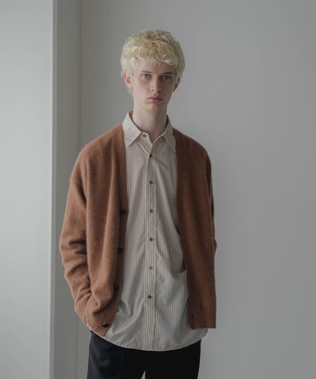 FOX SILK WOOL SHAGGY KNIT CARDIGAN