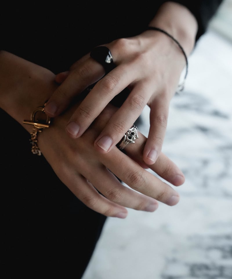 LUXURY MATERIAL ALL STONE RING by BLACK AGATE |