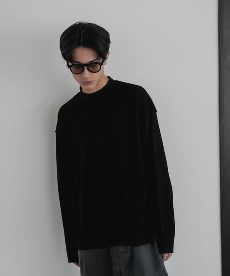 LUXURY MATERIAL SUVIN PLATINUM LONG SLEEVE MOCKNECK CUTSEW