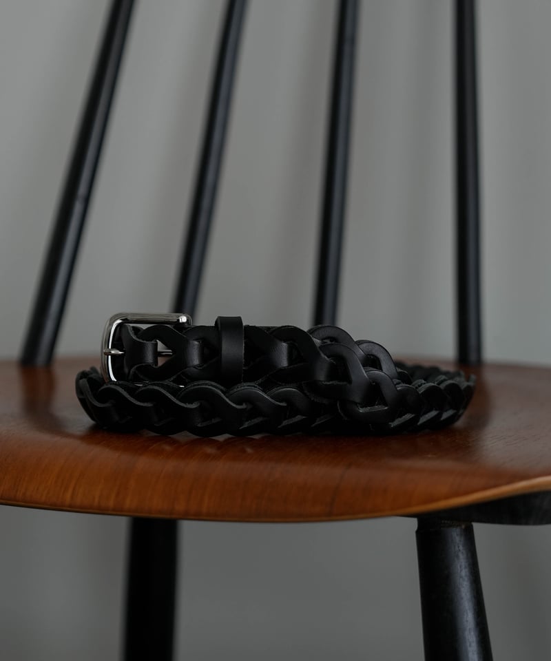 LUXURY MATERIAL CHAIN LONG BUTTERO LEATHER BELT