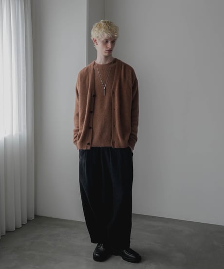 FOX SILK WOOL SHAGGY KNIT CARDIGAN