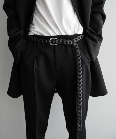 LUXURY MATERIAL CHAIN LONG BUTTERO LEATHER BELT