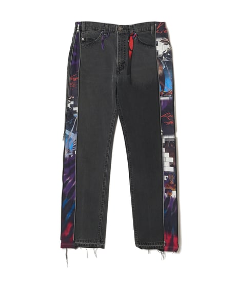 [DISCOVERED27SS] Band Tee Zip Denim Pants