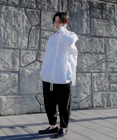 SHADOW CHECK WIDE TAPERED SLACKS