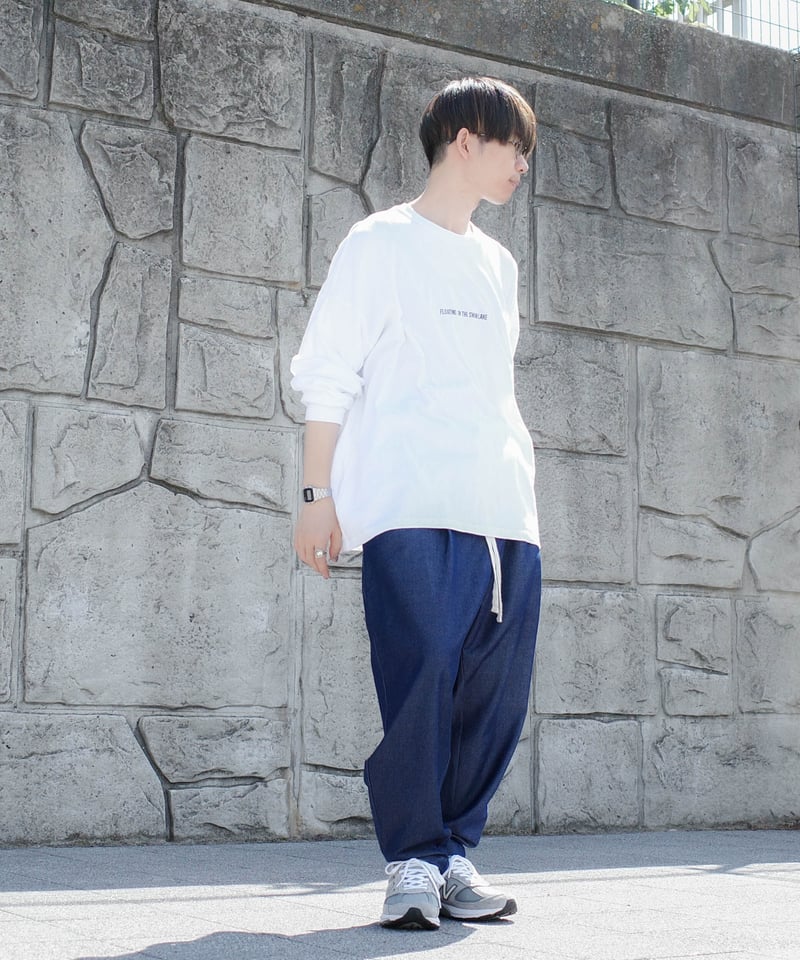 DENIM WIDE TAPERED SLACKS | CTHY