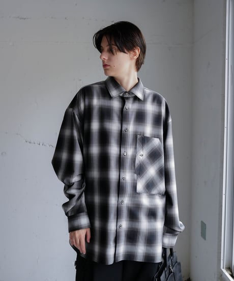 【CTHY＋no.】 OVERSIZE OMBRE CHECK SHIRTS