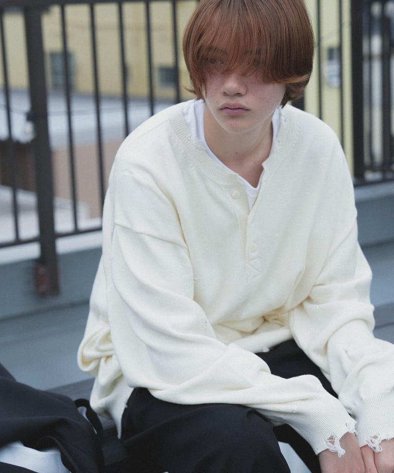 CTHY + mill】CRASH HENLEY NECK KNIT | CTHY CTHY + mill】CRASH HENLEY NECK KNIT | CTHY