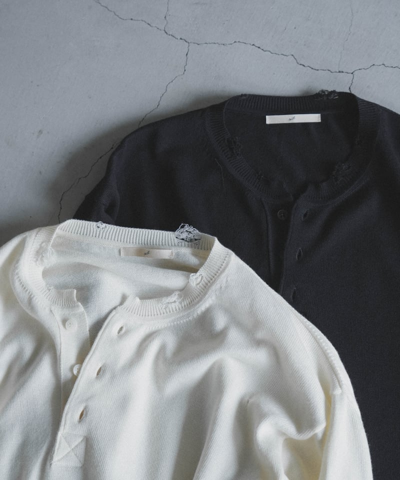 CTHY 別注　mill クラッシュヘンリーネックニット CTHY 別注mill クラッシュヘンリーネックニット