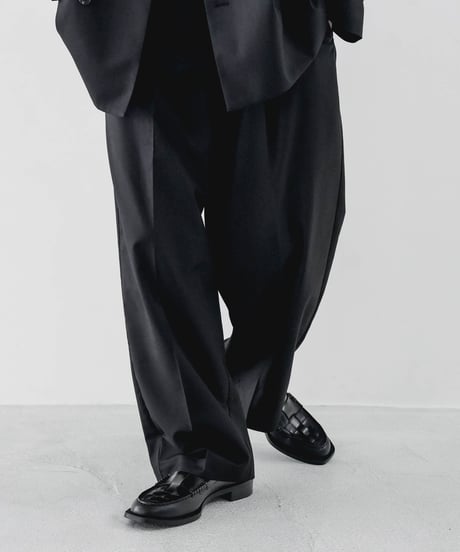 TWILL WIDE TAPERED SLACKS