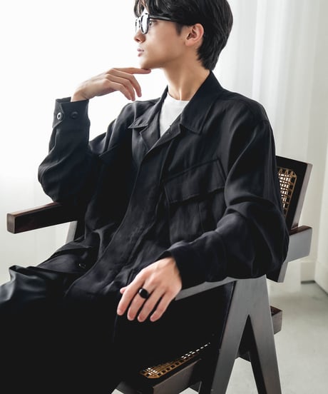 HIGH-END VISCOSE LINEN DRAPE FATIGUE JACKET