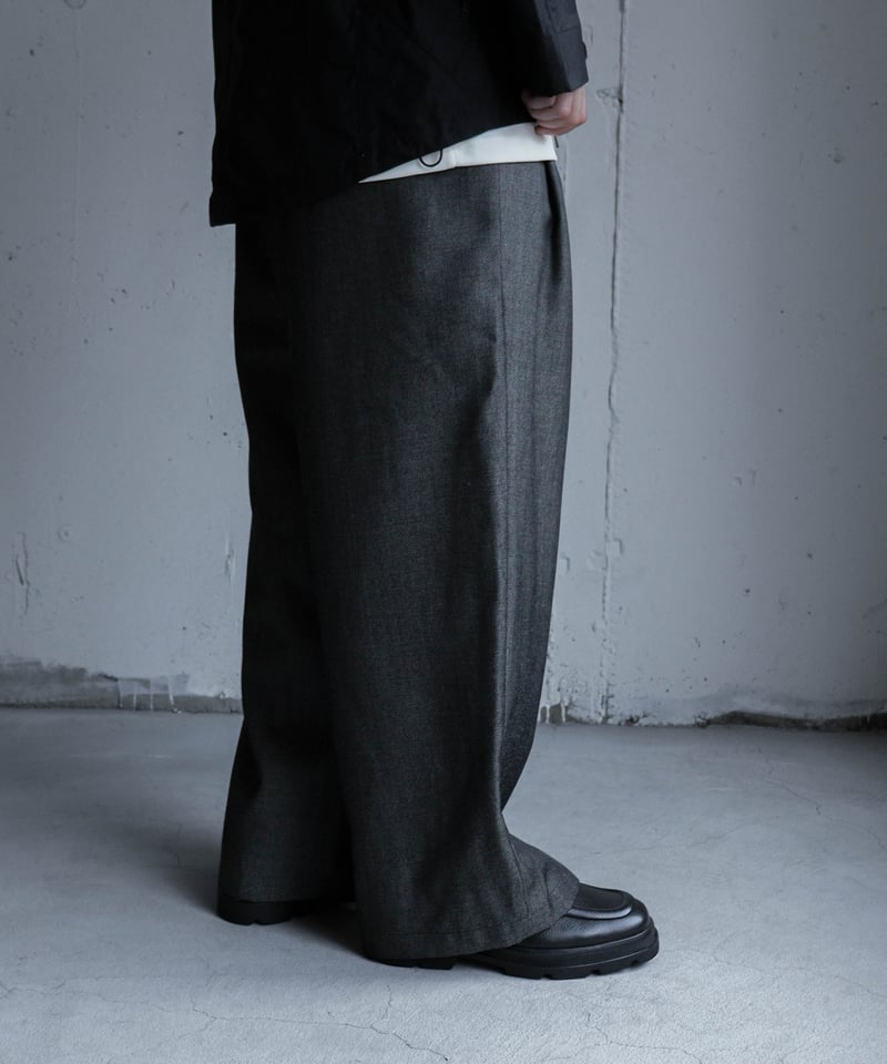 WOOL DENIM WIDE SLACKS | CTHY