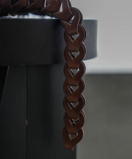 LUXURY MATERIAL CHAIN LONG BUTTERO LEATHER BELT