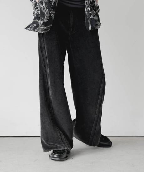 VINTAGE 3D CUTTING FADE VELOURS PANTS