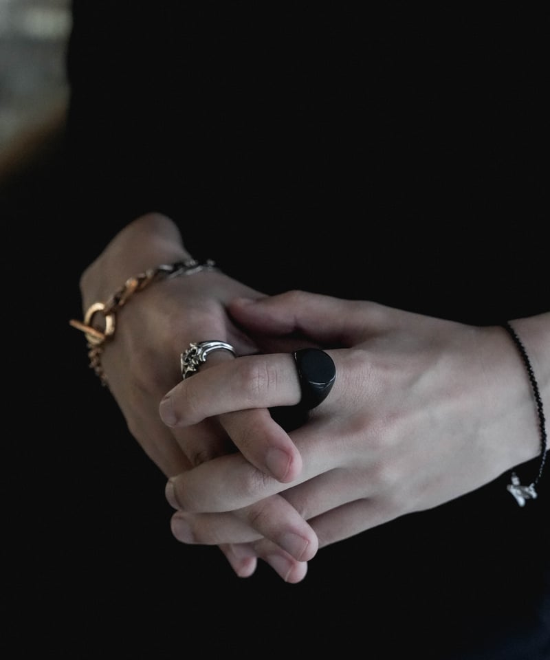 LUXURY MATERIAL ALL STONE RING by BLACK AGATE |