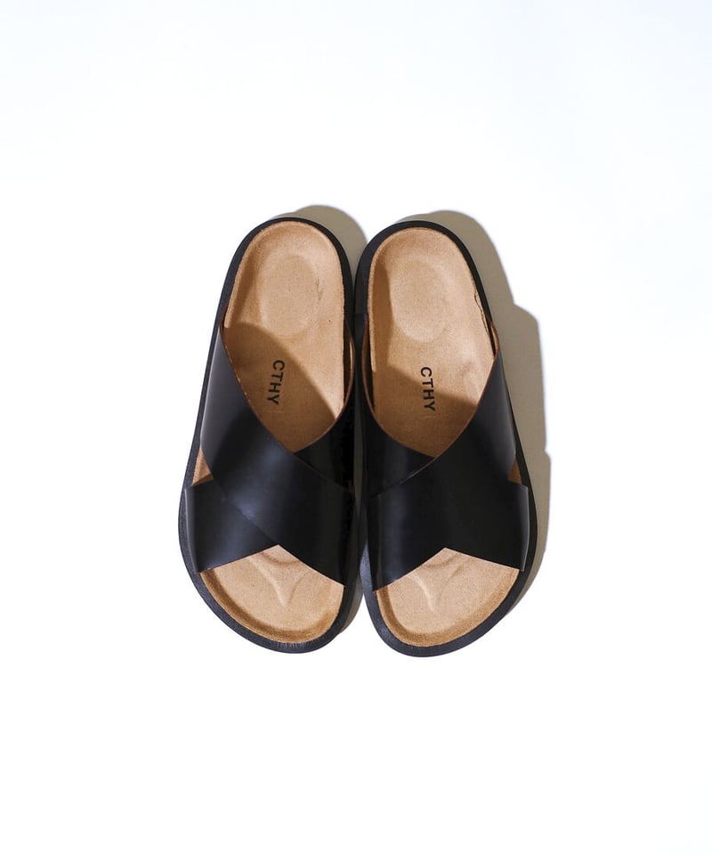 【CTHY】CROSS LETHER DAD SANDALS