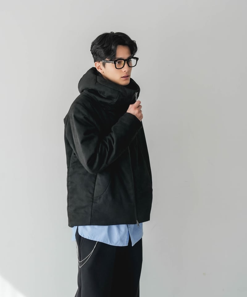 AEROGEL×SEA ISLAND MICROFIBER SUEDE HOODED BLOU