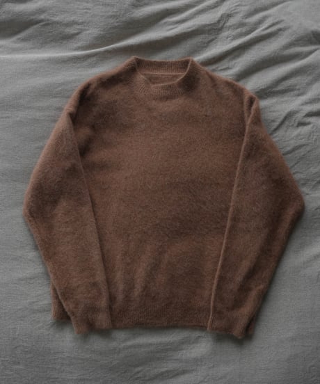 FOX SILK WOOL SHAGGY KNIT PULLOVER