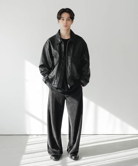VINTAGE 3D CUTTING FADE VELOURS PANTS