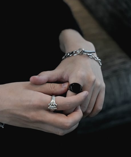 LUXURY MATERIAL ALL STONE RING by BLACK AGATE