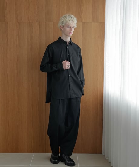 LUXURY MATERIAL BISHU WOOL WIDE SAROUEL SLACKS